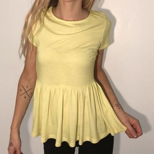 Pastel Yellow Peplum Top💛